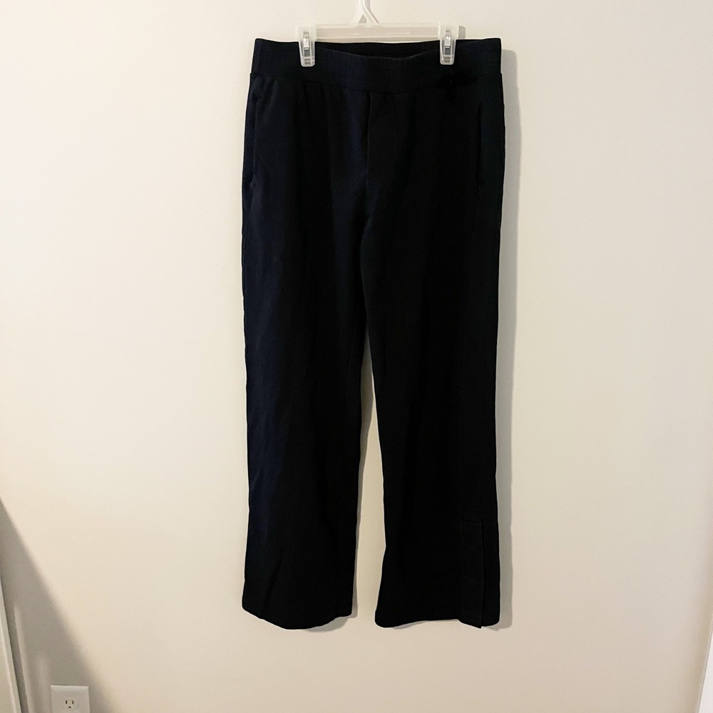 Pact Organic Cotton Black Straight Leg Snap Ankle Pants Large